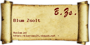 Blum Zsolt névjegykártya